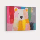 Colourful Abstract Polar Bear Portrait Modern Animal Canvas Wall Art Print Decor Picture Ready to Hang