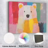 Colourful Abstract Polar Bear Portrait Modern Animal Canvas Wall Art Print Decor Picture Ready to Hang