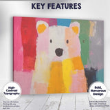 Colourful Abstract Polar Bear Portrait Modern Animal Canvas Wall Art Print Decor Picture Ready to Hang