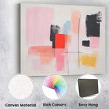 Soft Pink Colour Block Minimalist Abstract Painting Canvas Wall Art Print Decor Picture Ready to Hang