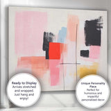 Soft Pink Colour Block Minimalist Abstract Painting Canvas Wall Art Print Decor Picture Ready to Hang