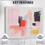 Soft Pink Colour Block Minimalist Abstract Painting Canvas Wall Art Print Decor Picture Ready to Hang