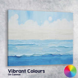 Serene Blue Ocean Horizon Minimalist Coastal Seascape Canvas Wall Art Print Decor Picture Ready to Hang