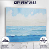 Serene Blue Ocean Horizon Minimalist Coastal Seascape Canvas Wall Art Print Decor Picture Ready to Hang