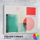 Abstract Teal Pink Geometric Shapes Minimalist Modern Canvas Wall Art Print Decor Picture Ready to Hang