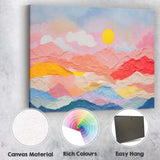 Pastel Pink Paper Collage Mountain Landscape Abstract Canvas Wall Art Print Decor Picture Ready to Hang