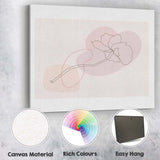 Minimalist One Line Floral Stem Abstract Pastel Shapes Canvas Wall Art Print Decor Picture Ready to Hang