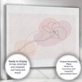 Minimalist One Line Floral Stem Abstract Pastel Shapes Canvas Wall Art Print Decor Picture Ready to Hang