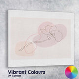 Minimalist One Line Floral Stem Abstract Pastel Shapes Canvas Wall Art Print Decor Picture Ready to Hang