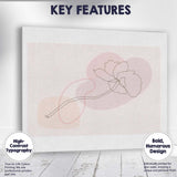 Minimalist One Line Floral Stem Abstract Pastel Shapes Canvas Wall Art Print Decor Picture Ready to Hang