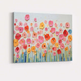 Pastel Paper Cut Wildflower Meadow Floral Collage Canvas Wall Art Print Decor Picture Ready to Hang