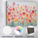 Pastel Paper Cut Wildflower Meadow Floral Collage Canvas Wall Art Print Decor Picture Ready to Hang