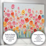 Pastel Paper Cut Wildflower Meadow Floral Collage Canvas Wall Art Print Decor Picture Ready to Hang