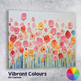 Pastel Paper Cut Wildflower Meadow Floral Collage Canvas Wall Art Print Decor Picture Ready to Hang