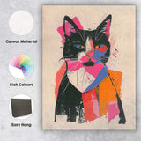 Modern Colourful Pop Art Cat Portrait Abstract Canvas Wall Art Print Decor Picture Ready to Hang