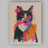 Modern Colourful Pop Art Cat Portrait Abstract Canvas Wall Art Print Decor Picture Ready to Hang