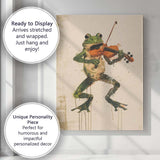 Whimsical Frog Playing Violin Watercolour Animal Musician Canvas Wall Art Print Decor Picture Ready to Hang