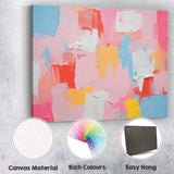 Pastel Pink Blue Abstract Palette Knife Textured Painting Canvas Wall Art Print Decor Picture Ready to Hang