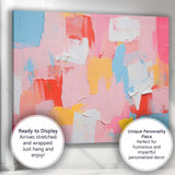 Pastel Pink Blue Abstract Palette Knife Textured Painting Canvas Wall Art Print Decor Picture Ready to Hang