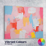Pastel Pink Blue Abstract Palette Knife Textured Painting Canvas Wall Art Print Decor Picture Ready to Hang