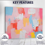 Pastel Pink Blue Abstract Palette Knife Textured Painting Canvas Wall Art Print Decor Picture Ready to Hang