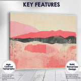 Abstract Pink Layered Mountain Landscape Contemporary Canvas Wall Art Print Decor Picture Ready to Hang