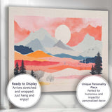 Pastel Mountain Valley Sunrise Minimalist Landscape Canvas Wall Art Print Decor Picture Ready to Hang