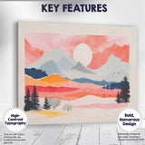 Pastel Mountain Valley Sunrise Minimalist Landscape Canvas Wall Art Print Decor Picture Ready to Hang
