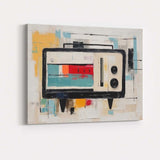 Abstract Mid Century Modern Retro Television Illustration Canvas Wall Art Print Decor Picture Ready to Hang