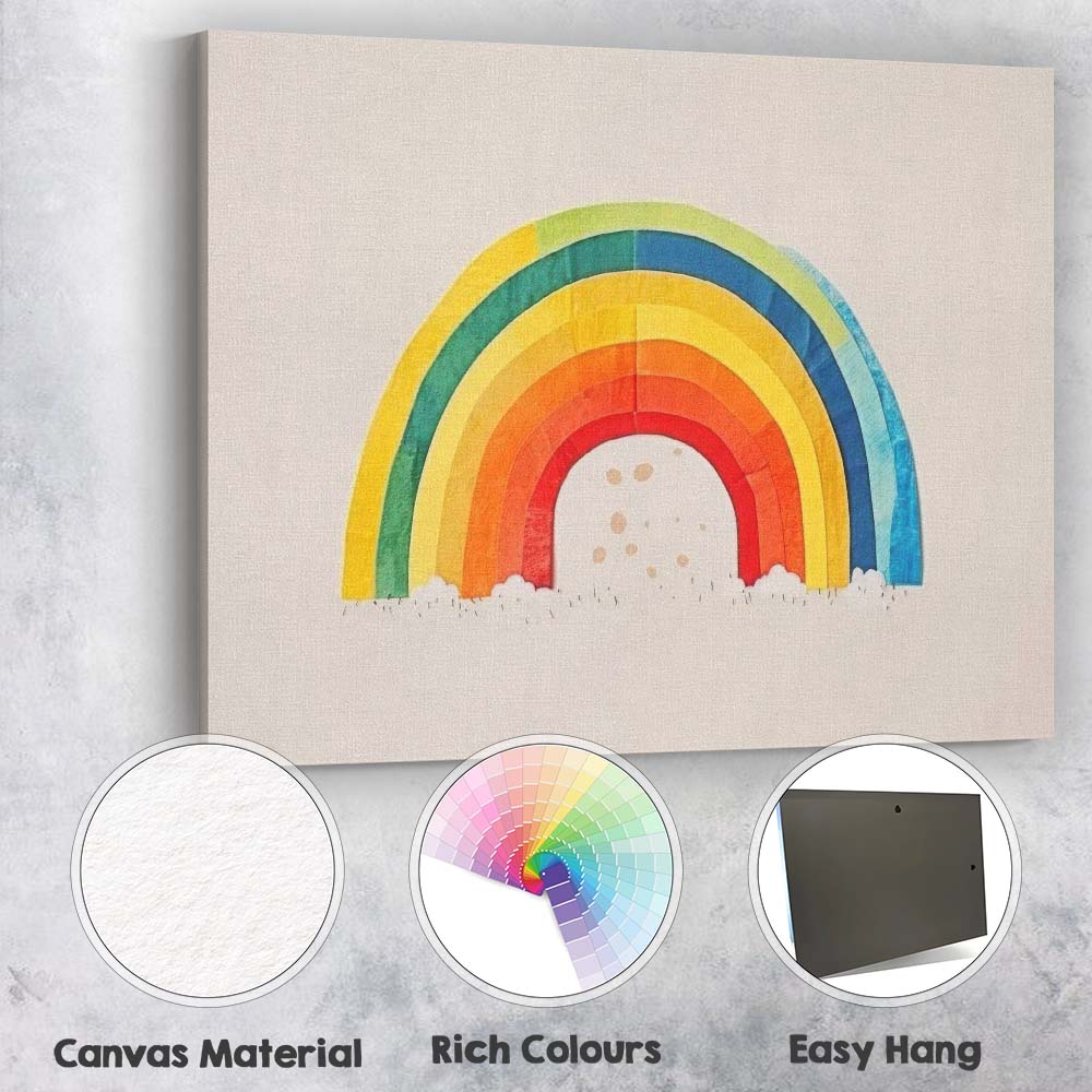 Minimalist Watercolour Rainbow Nursery Wall Art Canvas Wall Art Print Decor Picture Ready to Hang