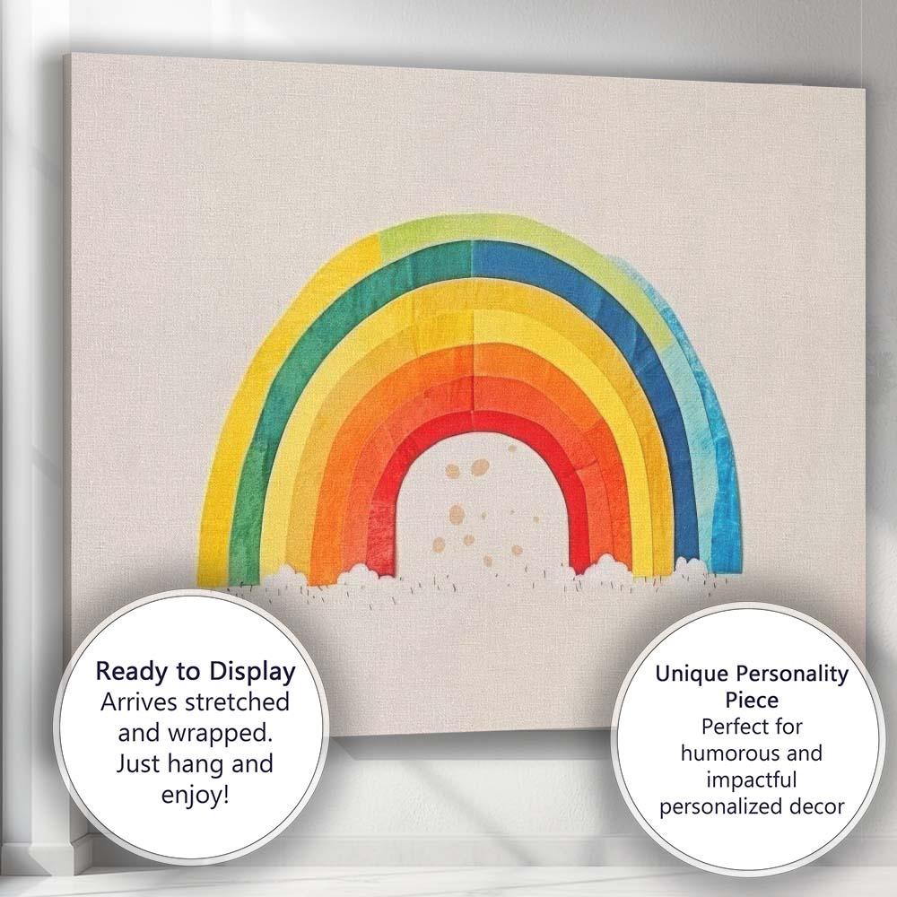 Minimalist Watercolour Rainbow Nursery Wall Art Canvas Wall Art Print Decor Picture Ready to Hang