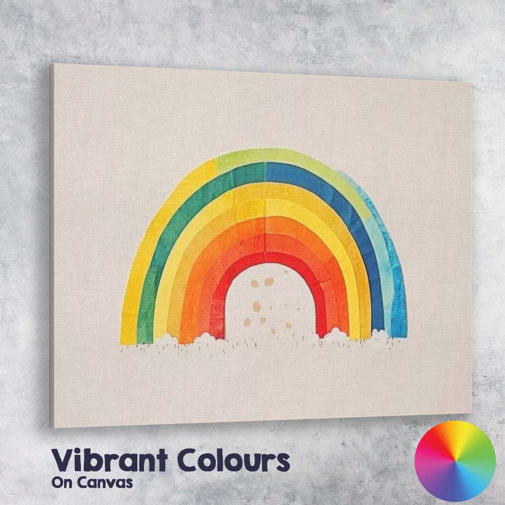 Minimalist Watercolour Rainbow Nursery Wall Art Canvas Wall Art Print Decor Picture Ready to Hang