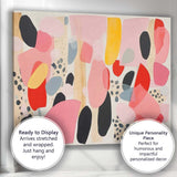 Abstract Pink Red Black Organic Shapes Contemporary Canvas Wall Art Print Decor Picture Ready to Hang