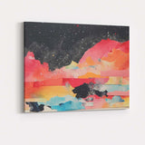 Abstract Cosmic Landscape Watercolour Galaxy Horizon Canvas Wall Art Print Decor Picture Ready to Hang