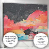 Abstract Cosmic Landscape Watercolour Galaxy Horizon Canvas Wall Art Print Decor Picture Ready to Hang