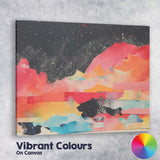 Abstract Cosmic Landscape Watercolour Galaxy Horizon Canvas Wall Art Print Decor Picture Ready to Hang