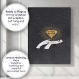 Mystical Golden Diamond Celestial Hands Minimalist Illustration Canvas Wall Art Print Decor Picture Ready to Hang