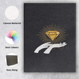 Mystical Golden Diamond Celestial Hands Minimalist Illustration Canvas Wall Art Print Decor Picture Ready to Hang