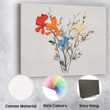 Colourful Botanical Paper Cut Wildflower Bouquet Contemporary Canvas Wall Art Print Decor Picture Ready to Hang