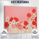 Red White Poppy Flower Garden Contemporary Floral Canvas Wall Art Print Decor Picture Ready to Hang