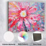 Abstract Pink Daisy Splash Floral Modern Canvas Wall Art Print Decor Picture Ready to Hang