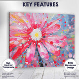 Abstract Pink Daisy Splash Floral Modern Canvas Wall Art Print Decor Picture Ready to Hang