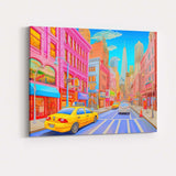Colourful Modern City Street Urban Pop Art Canvas Wall Art Print Decor Picture Ready to Hang