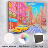 Colourful Modern City Street Urban Pop Art Canvas Wall Art Print Decor Picture Ready to Hang