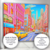 Colourful Modern City Street Urban Pop Art Canvas Wall Art Print Decor Picture Ready to Hang