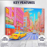 Colourful Modern City Street Urban Pop Art Canvas Wall Art Print Decor Picture Ready to Hang