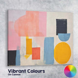 Abstract Pastel Geometric Shapes Mid Century Modern Canvas Wall Art Print Decor Picture Ready to Hang