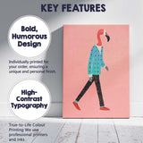 Whimsical Flamingo Gentleman Fashion Illustration Canvas Wall Art Print Decor Picture Ready to Hang