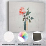 Minimalist Pink Rose Botanical Vase Still Life Canvas Wall Art Print Decor Picture Ready to Hang