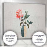Minimalist Pink Rose Botanical Vase Still Life Canvas Wall Art Print Decor Picture Ready to Hang